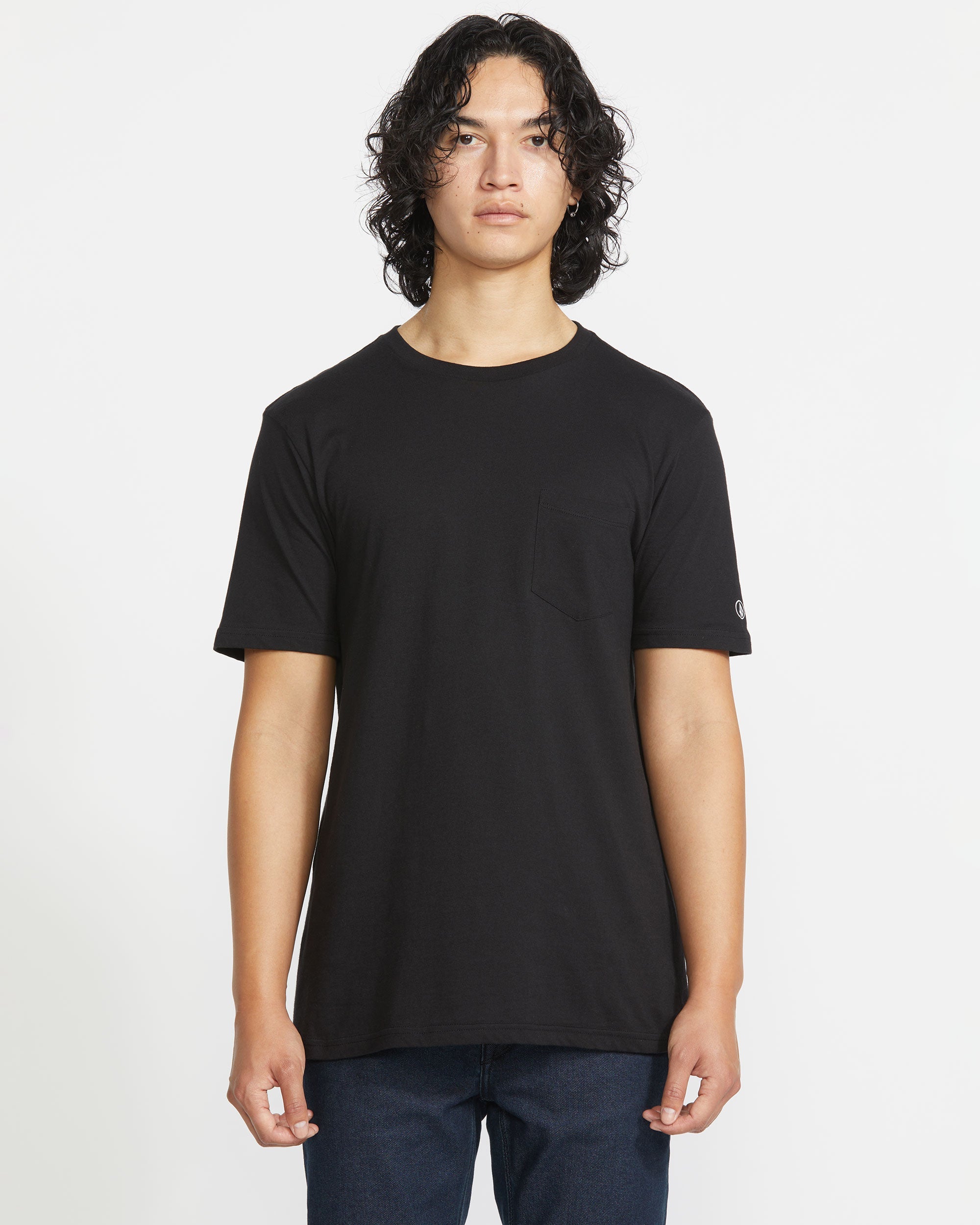 Men's Solid Short Sleeve Shirt Pocket Tee