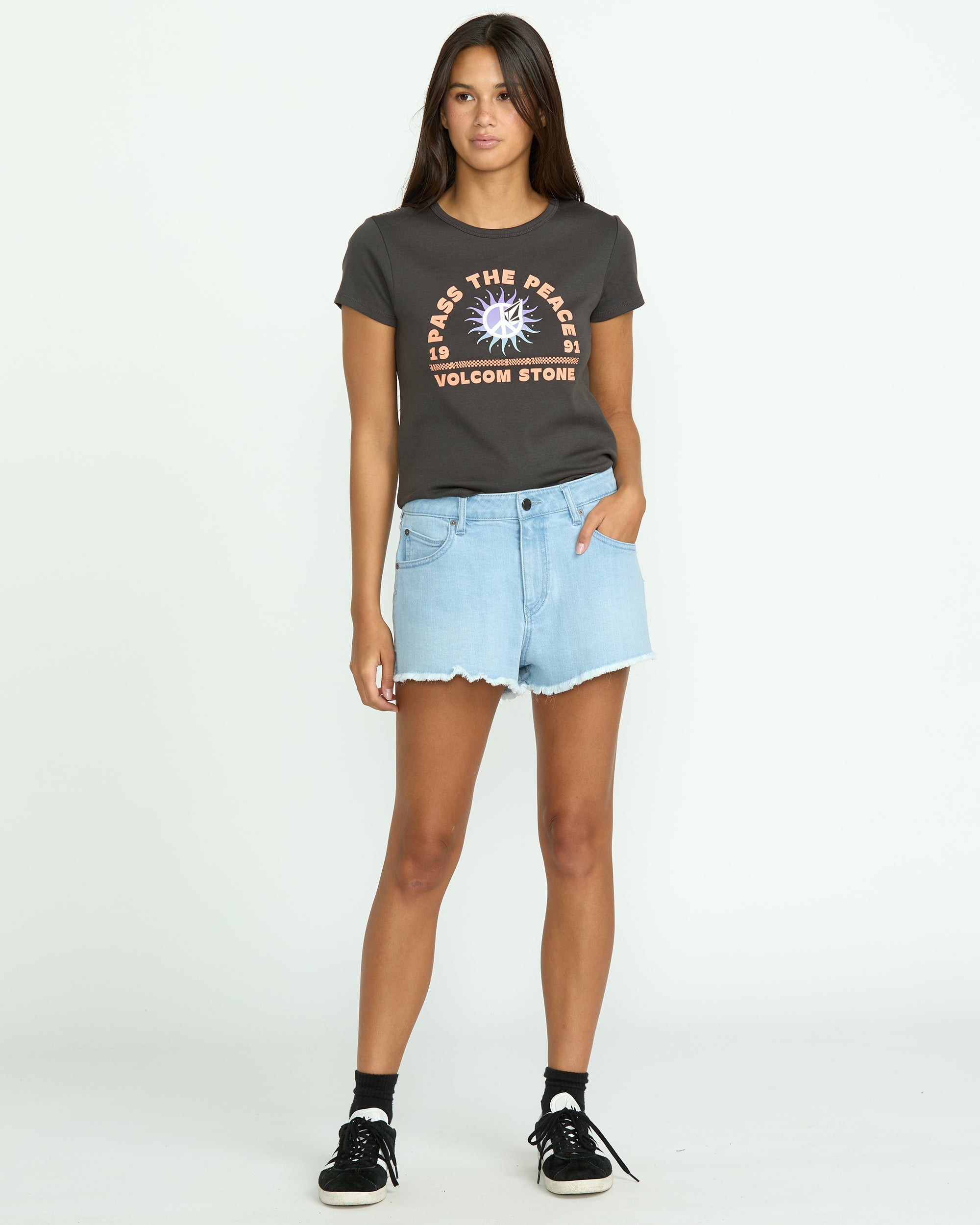 Women's 1991 Stoned Denim Shorts - Image 4