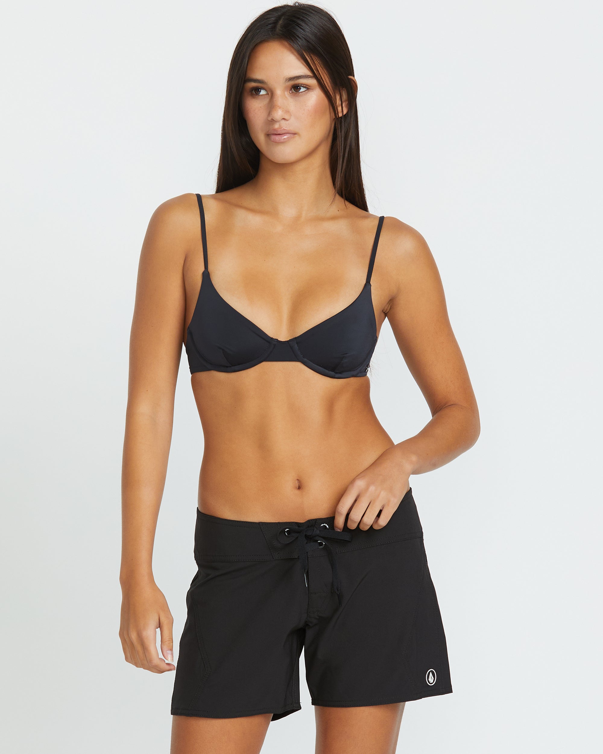 Women's Simply Solid Front-Tie Boardshorts